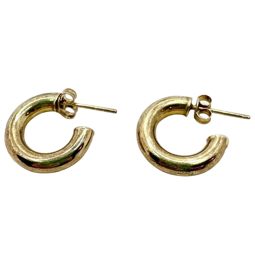 🍭6/$30 Gold tone 3/4 hoop post earrings